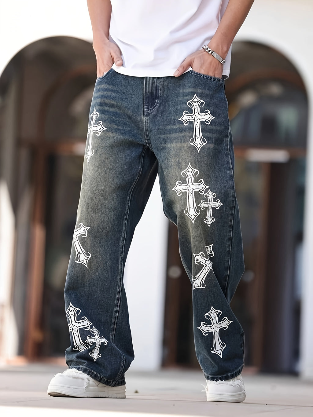 Vaqueros Retro Holgados – Estampado Urbano