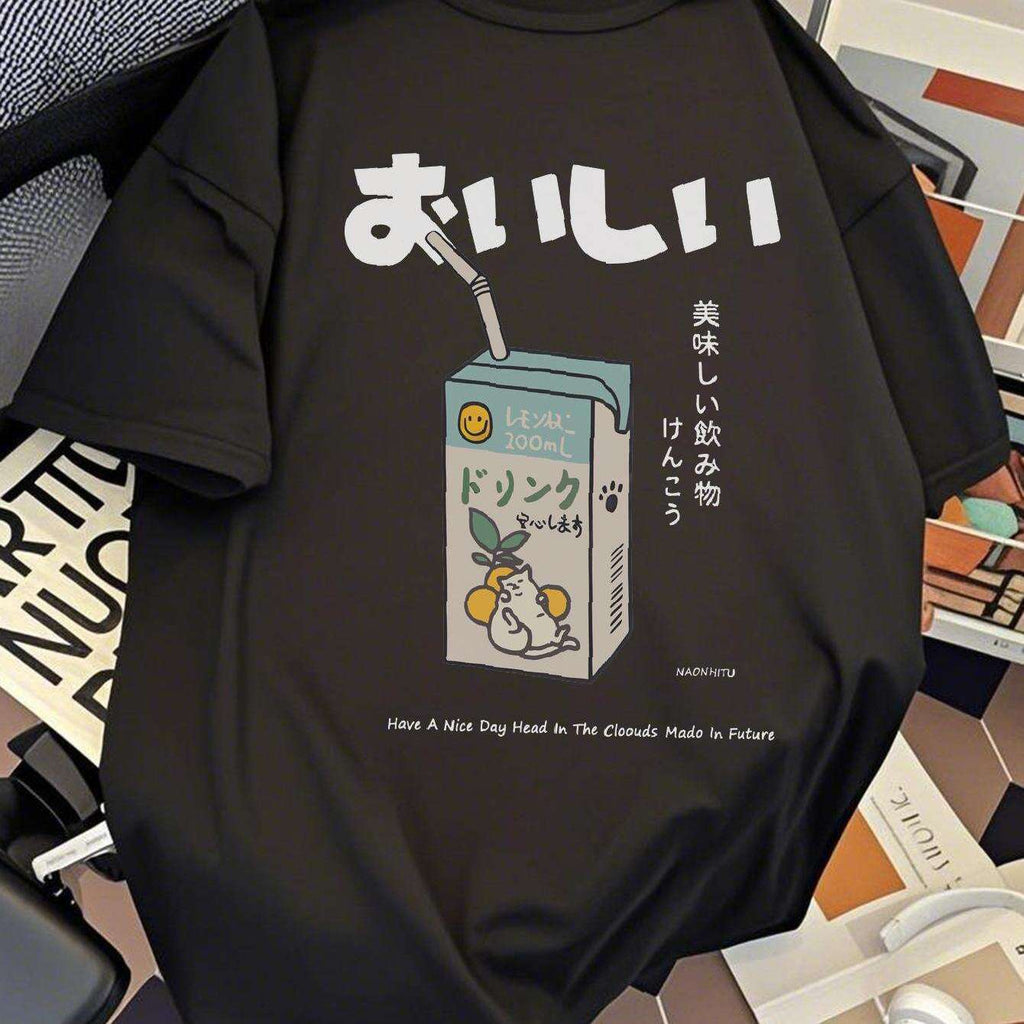 Camiseta Privathinker – Hombre, Diseño Japonés “Delicious Drink”