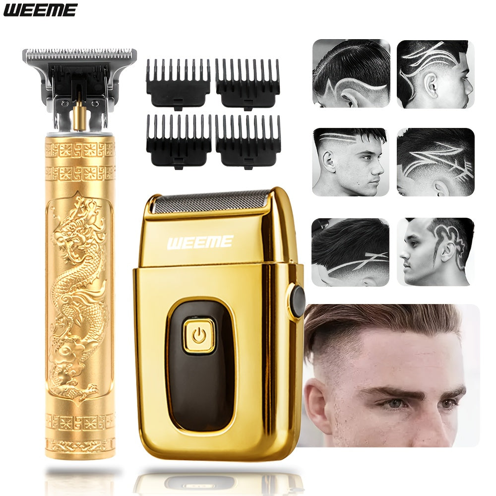 Weeme Golden Trim Set – Hombre, Estilo Profesional y Barbería