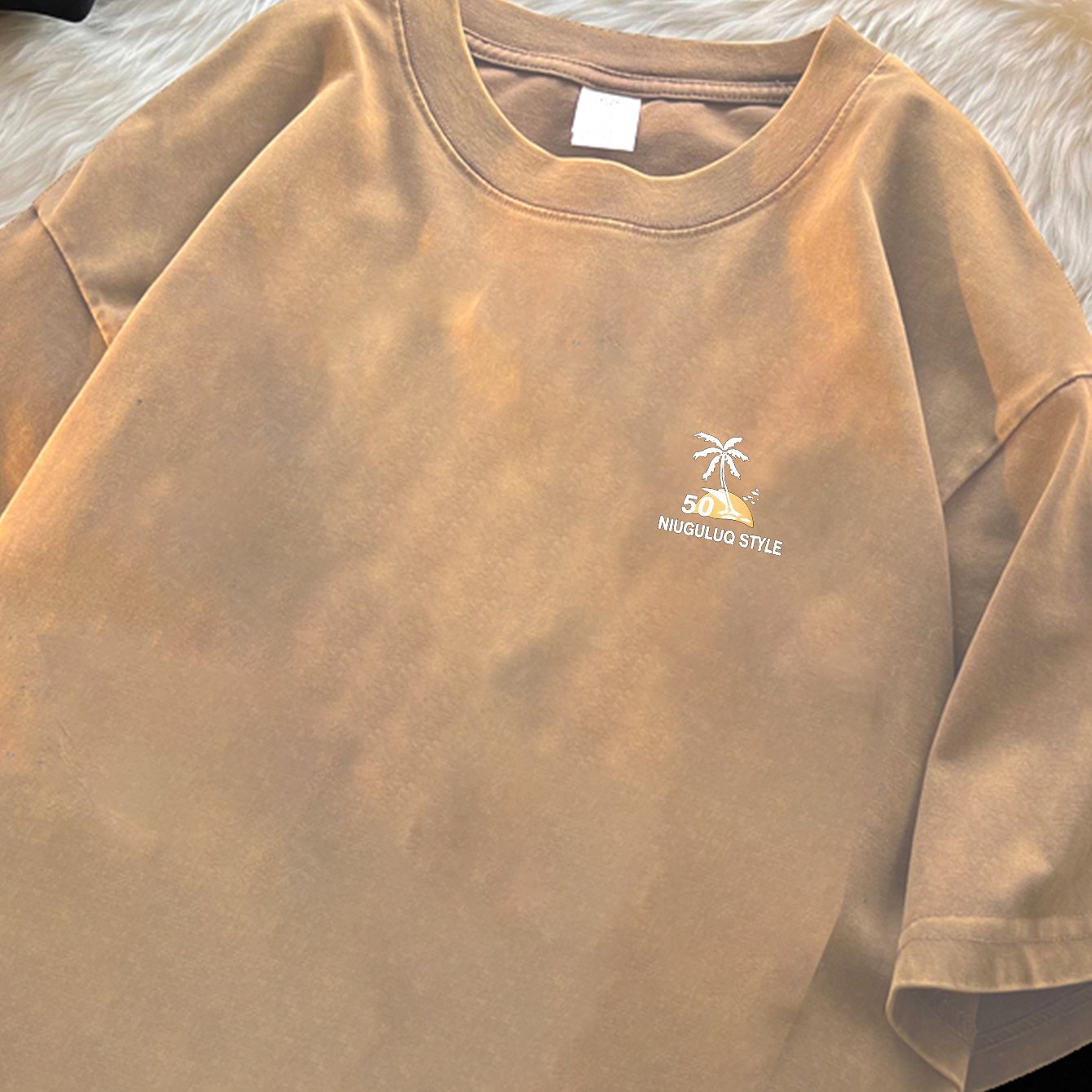 Camiseta Vintage – Hombre, Lavanda Distressed