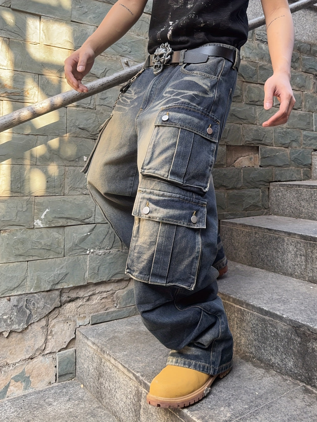 Pantalones Cargo Streetwear – Corte Ancho, Estilo Urbano