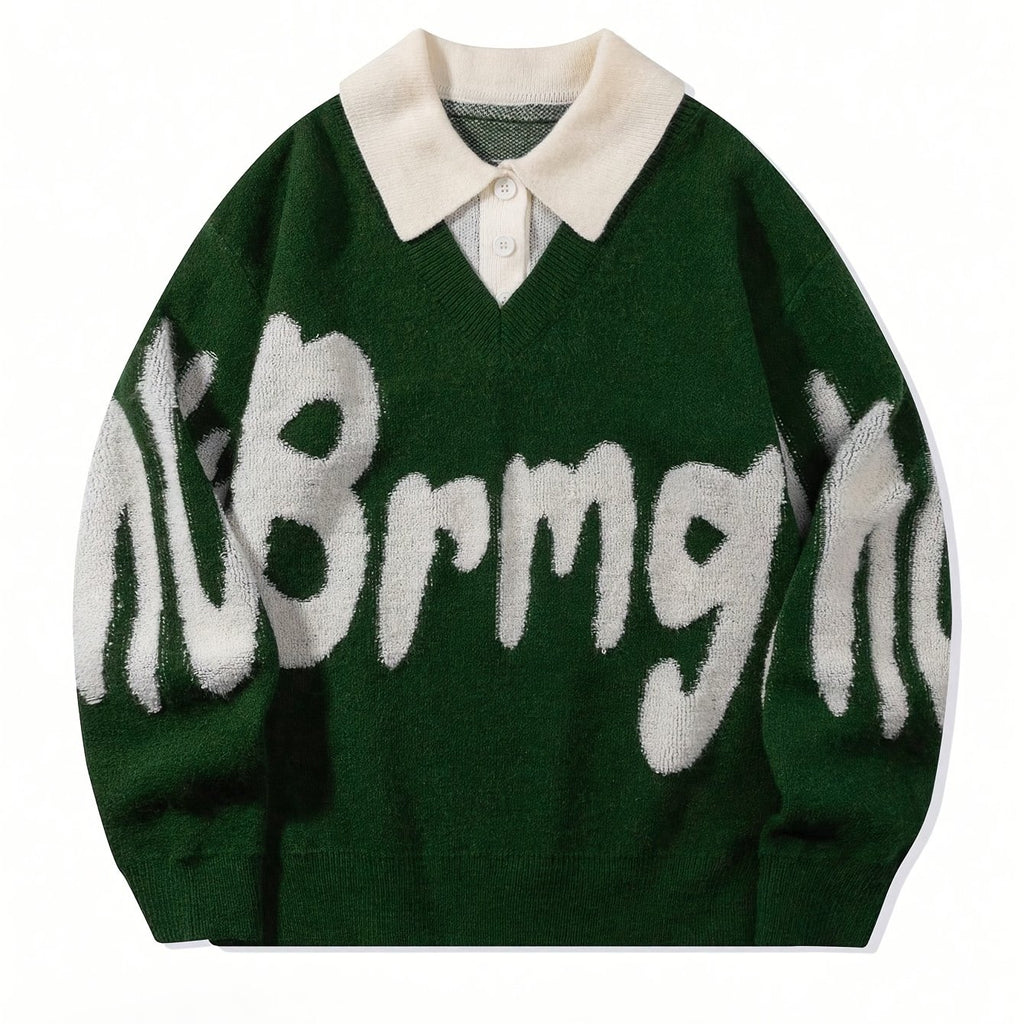 Suéter Casual de Hombre – Estilo College, Oversize