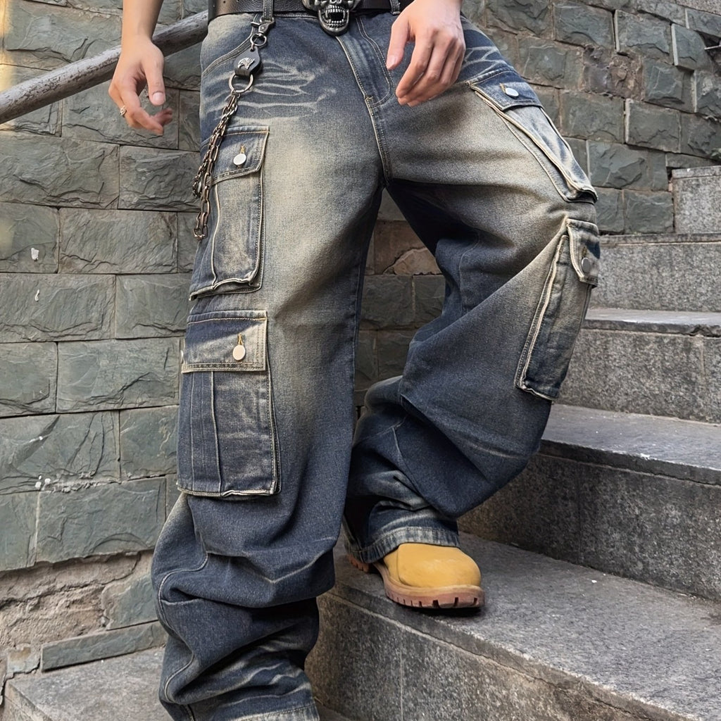 Pantalones Cargo Streetwear – Corte Ancho, Estilo Urbano