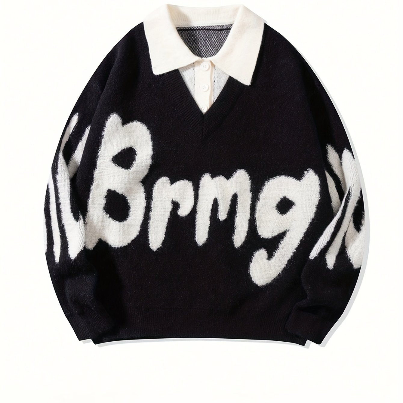 Suéter Casual de Hombre – Estilo College, Oversize