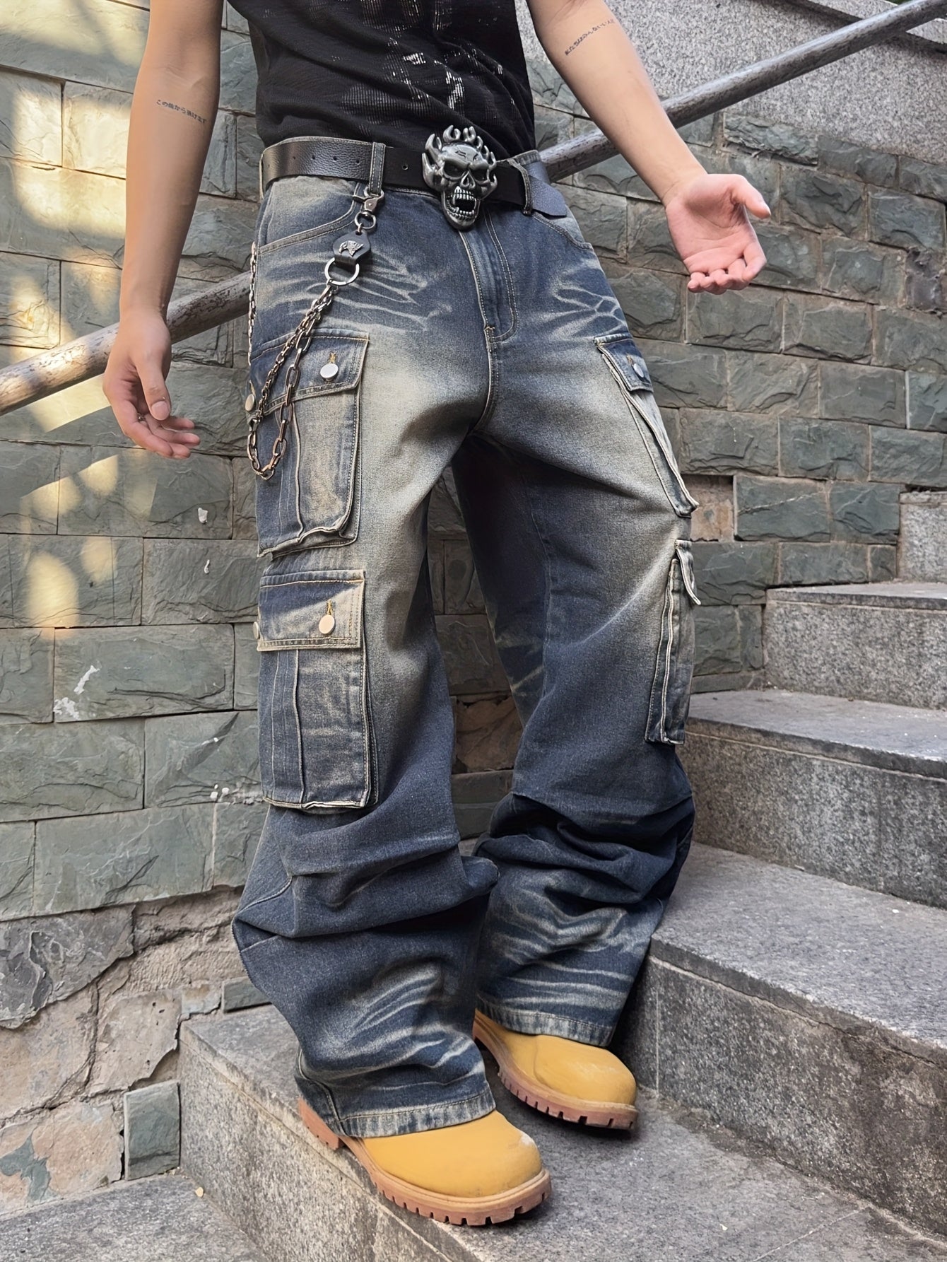 Pantalones Cargo Streetwear – Corte Ancho, Estilo Urbano