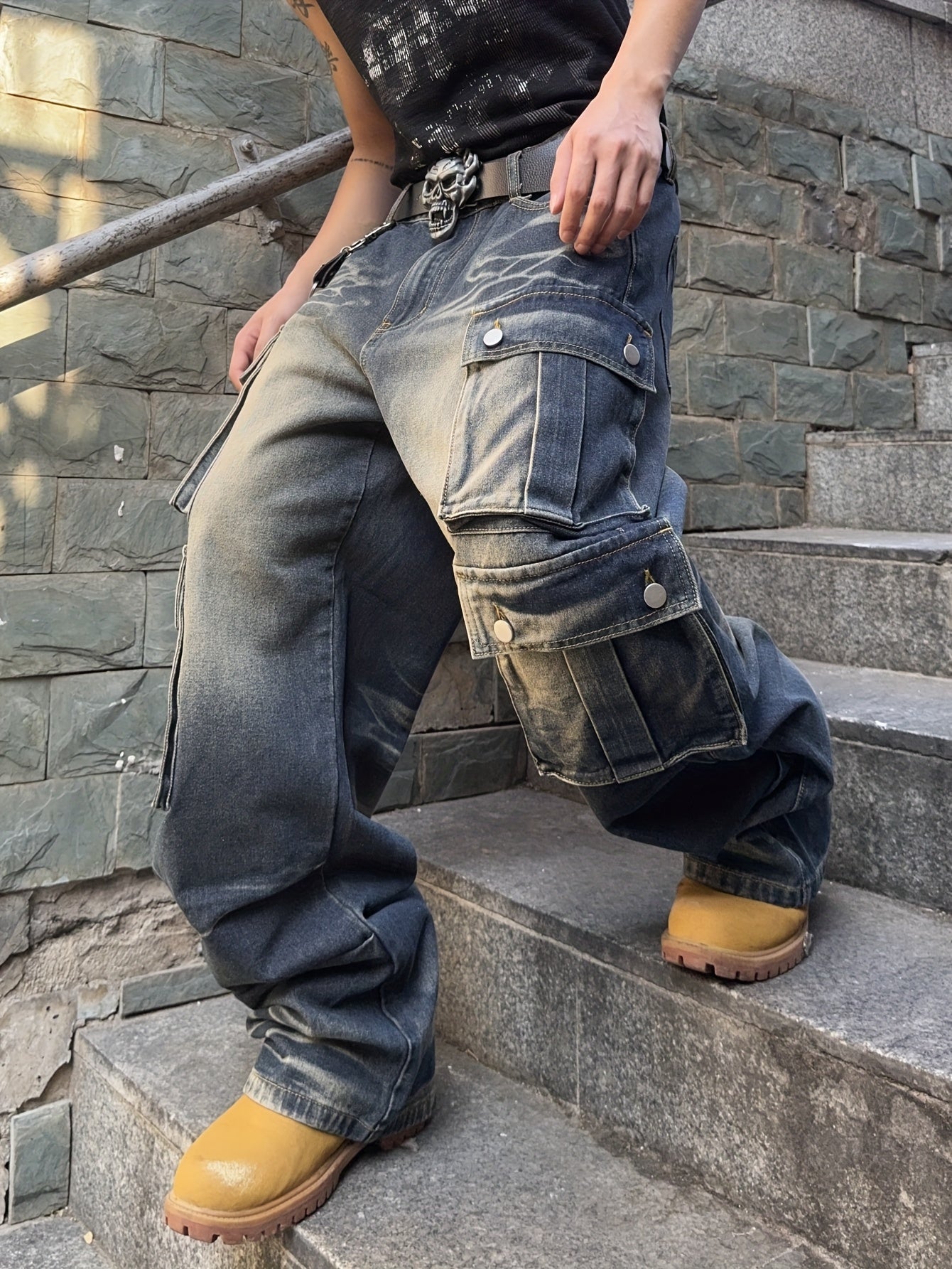 Pantalones Cargo Streetwear – Corte Ancho, Estilo Urbano