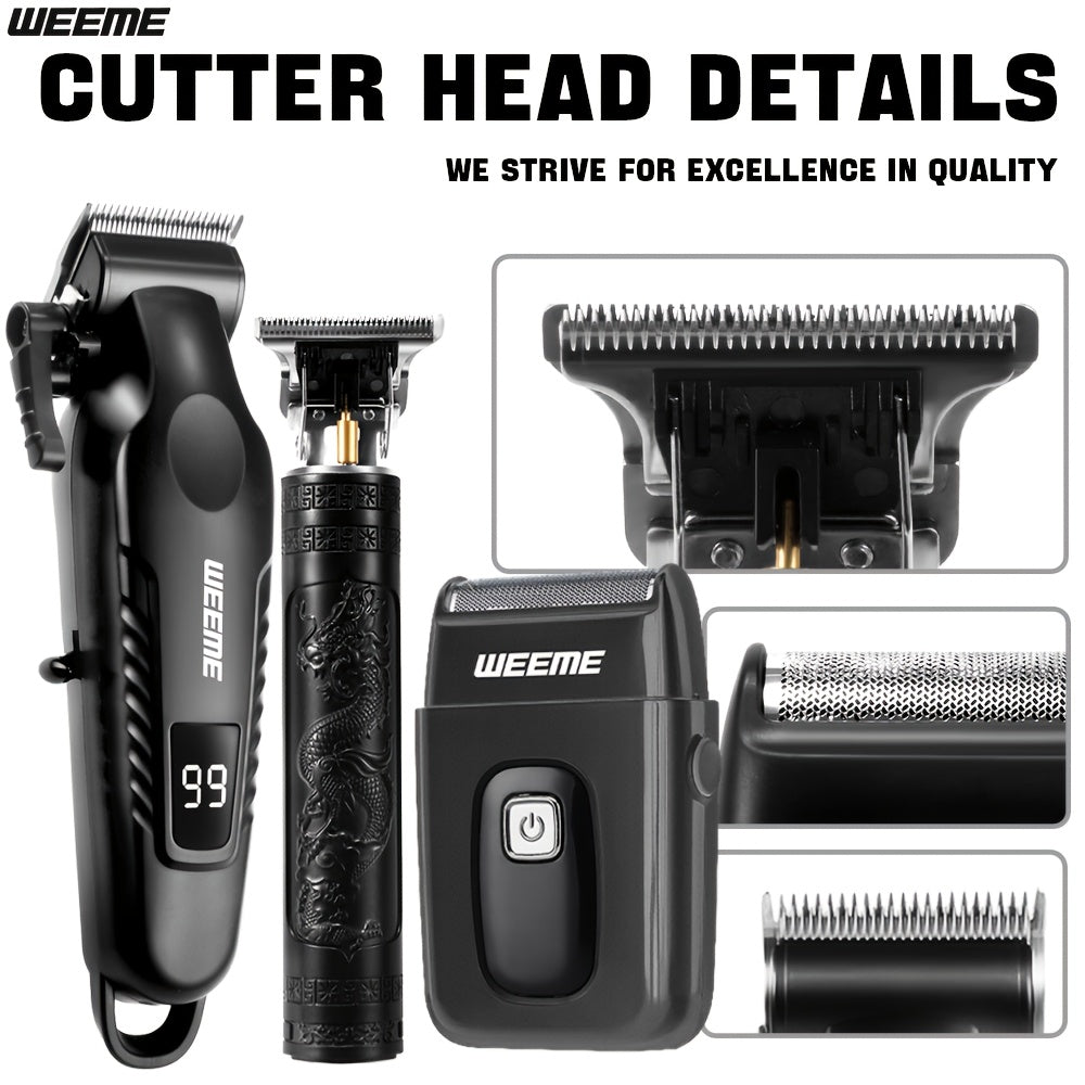 Weeme Hair Clipper Kit 3 en 1 – Hombre, Estilo Profesional y Barbería