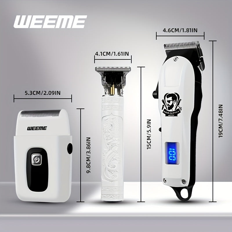 Weeme Hair Clipper & Shaver Set 3 en 1 – Hombre, Estilo Profesional y Barbería