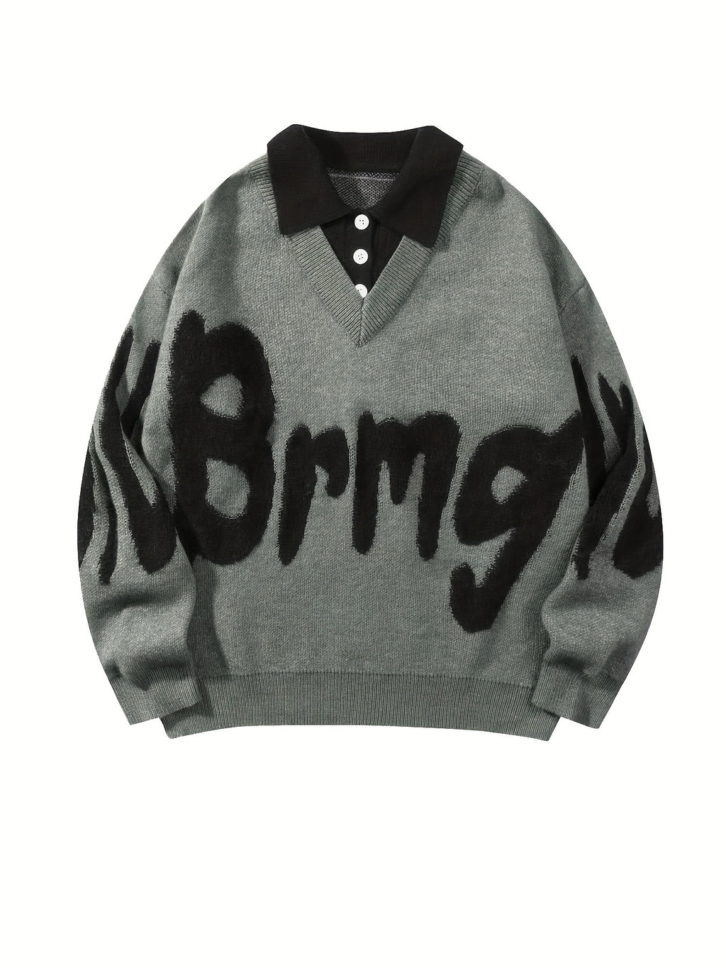 Suéter Casual de Hombre – Estilo College, Oversize