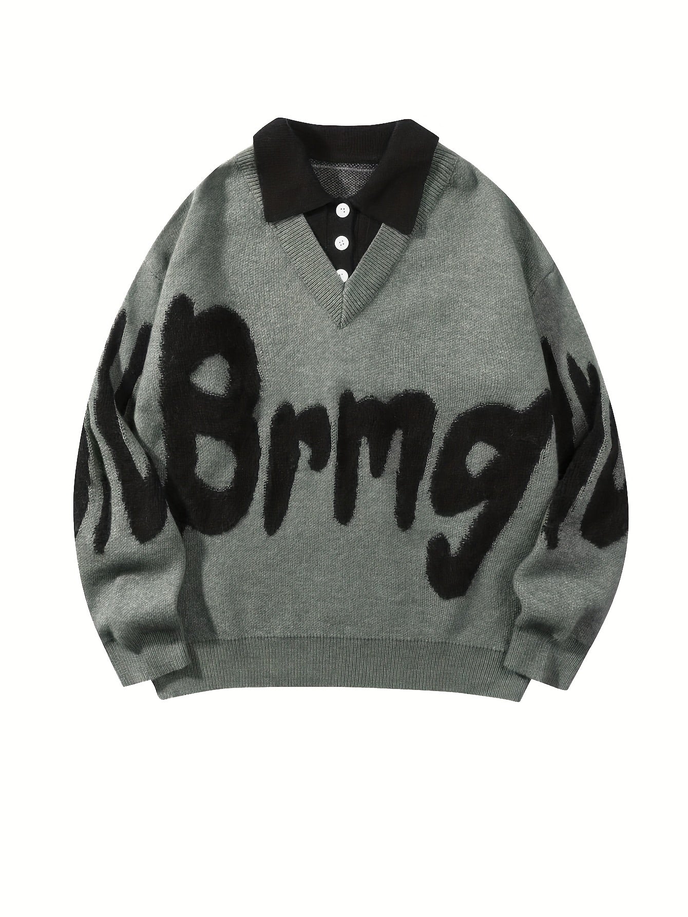 Suéter Casual de Hombre – Estilo College, Oversize