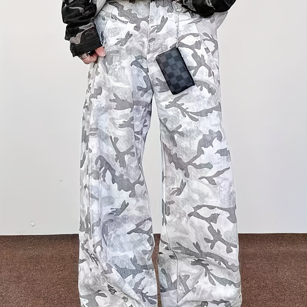 Pantalones Cargo Hombre – Camuflaje, Corte Amplio, Casual