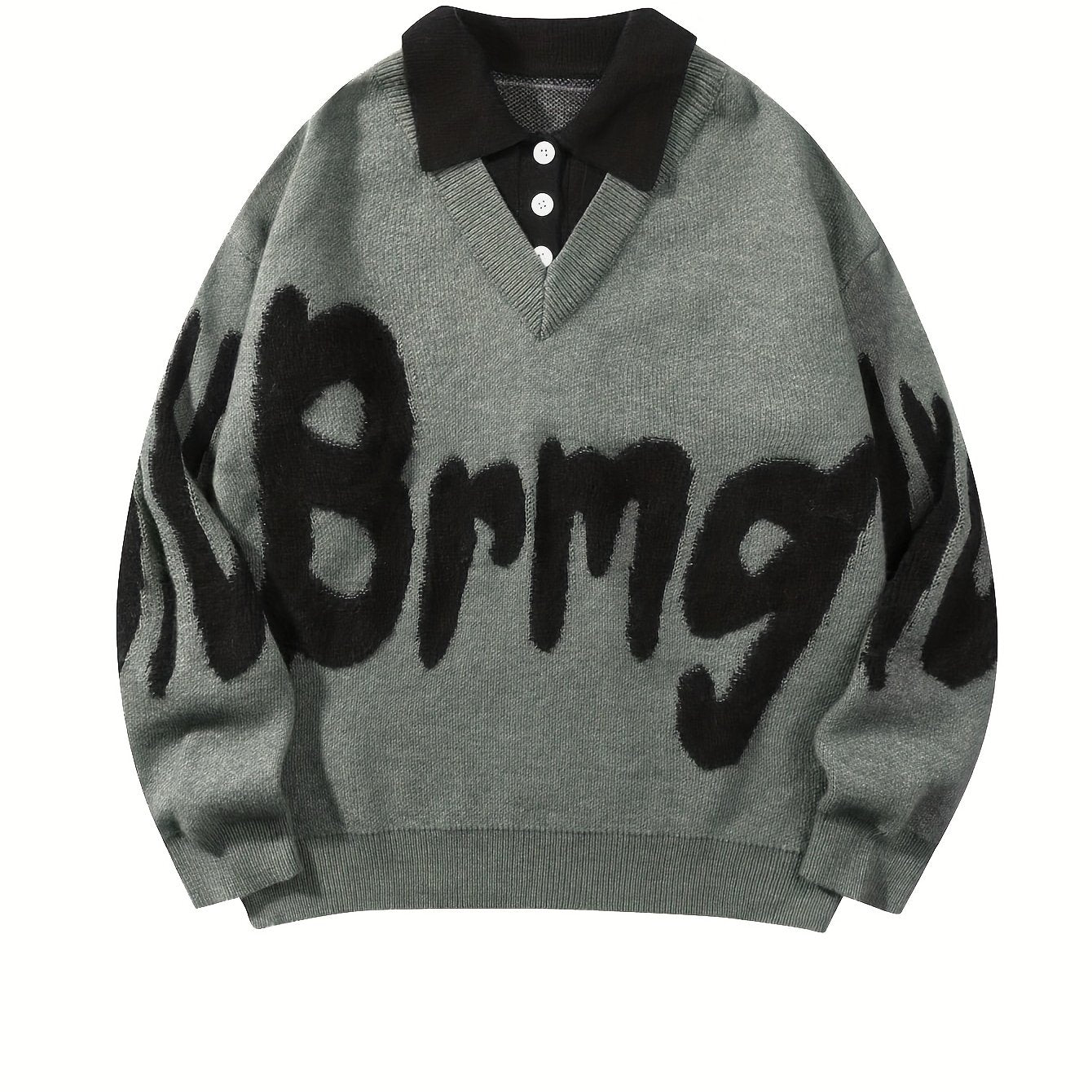 Suéter Casual de Hombre – Estilo College, Oversize