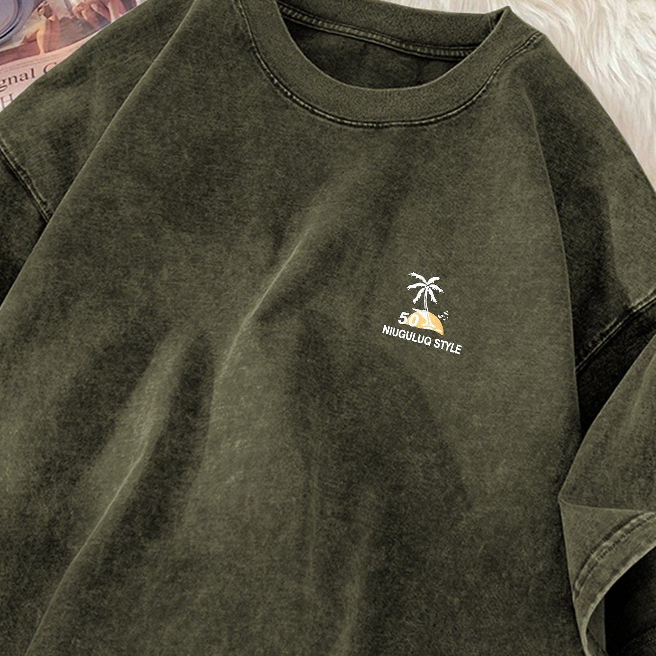 Camiseta Vintage – Hombre, Lavanda Distressed