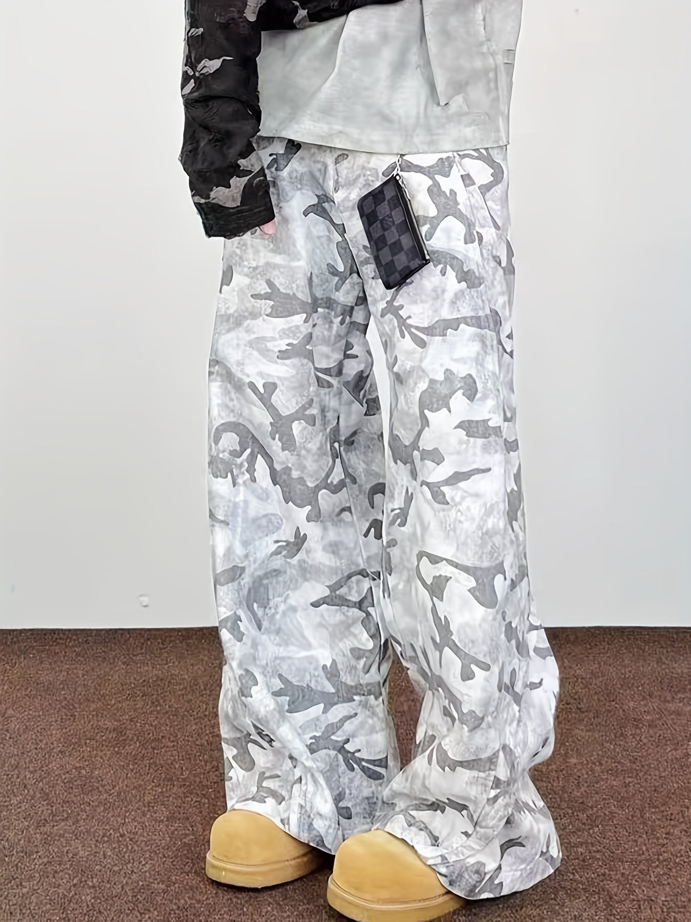 Pantalones Cargo Hombre – Camuflaje, Corte Amplio, Casual