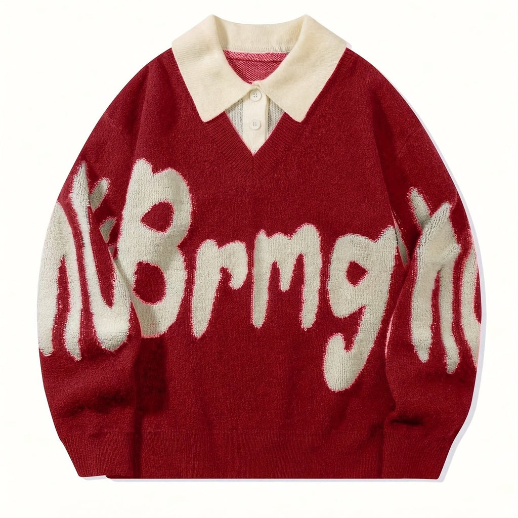 Suéter Casual de Hombre – Estilo College, Oversize