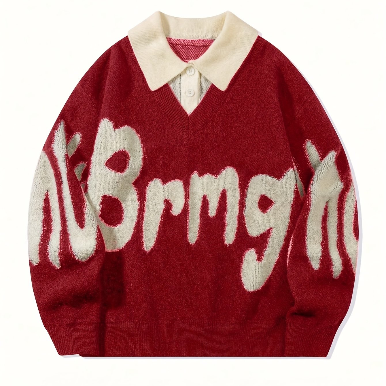 Suéter Casual de Hombre – Estilo College, Oversize