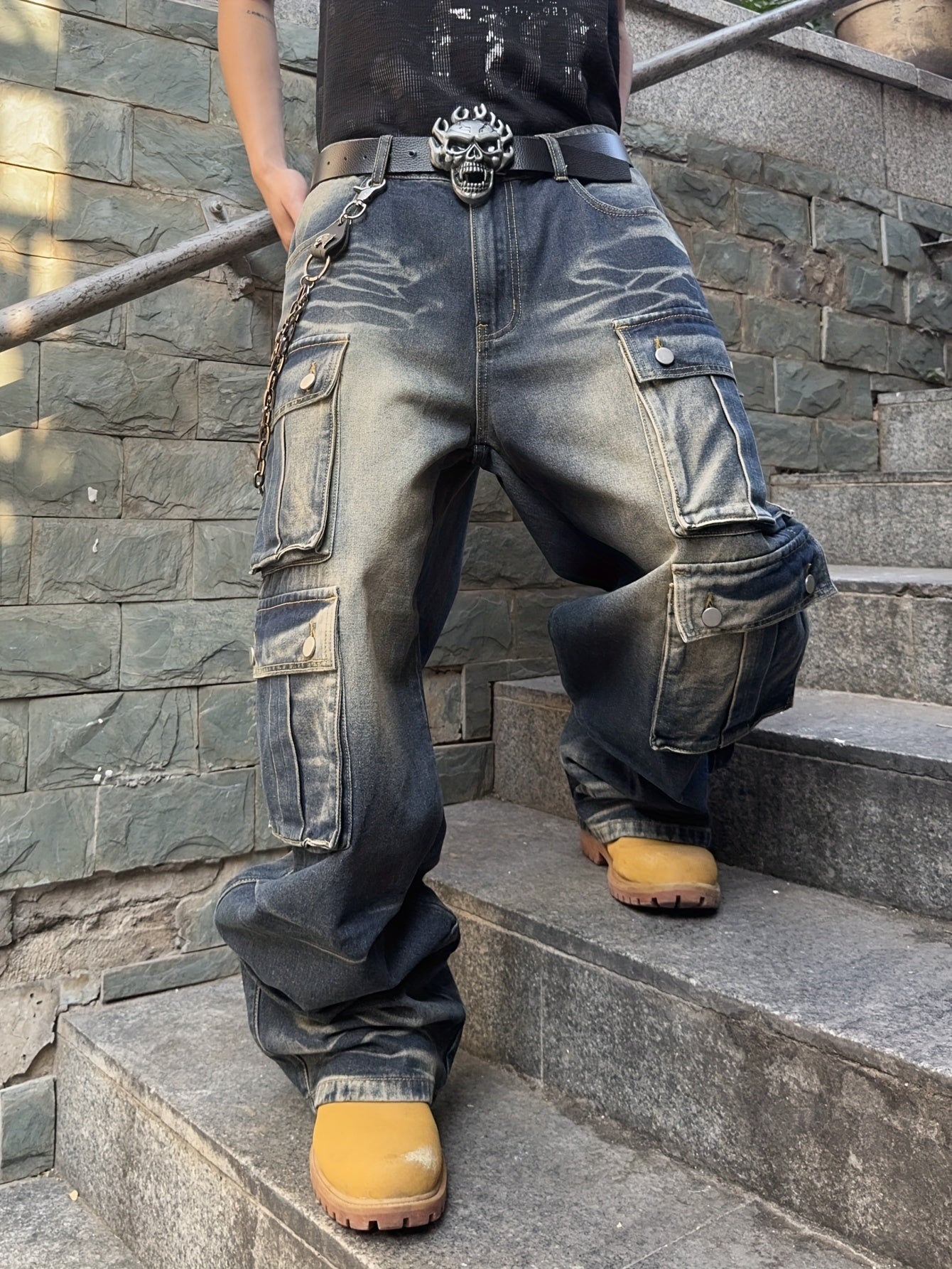 Pantalones Cargo Streetwear – Corte Ancho, Estilo Urbano