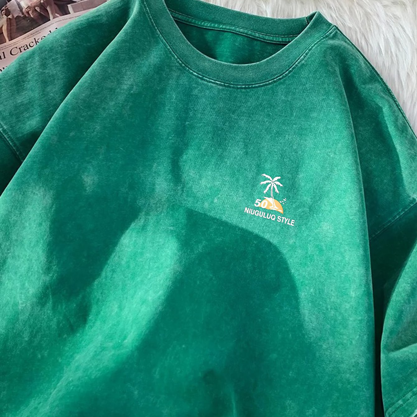 Camiseta Vintage – Hombre, Lavanda Distressed