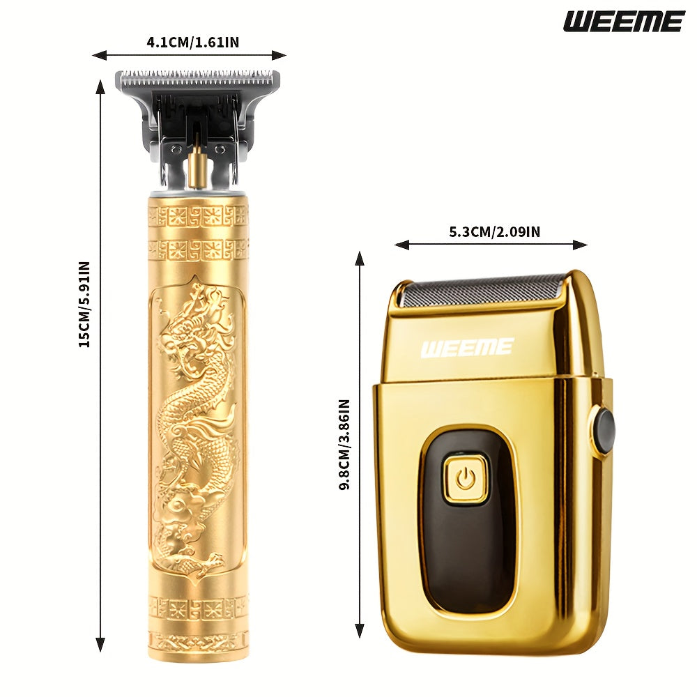 Weeme Golden Trim Set – Hombre, Estilo Profesional y Barbería