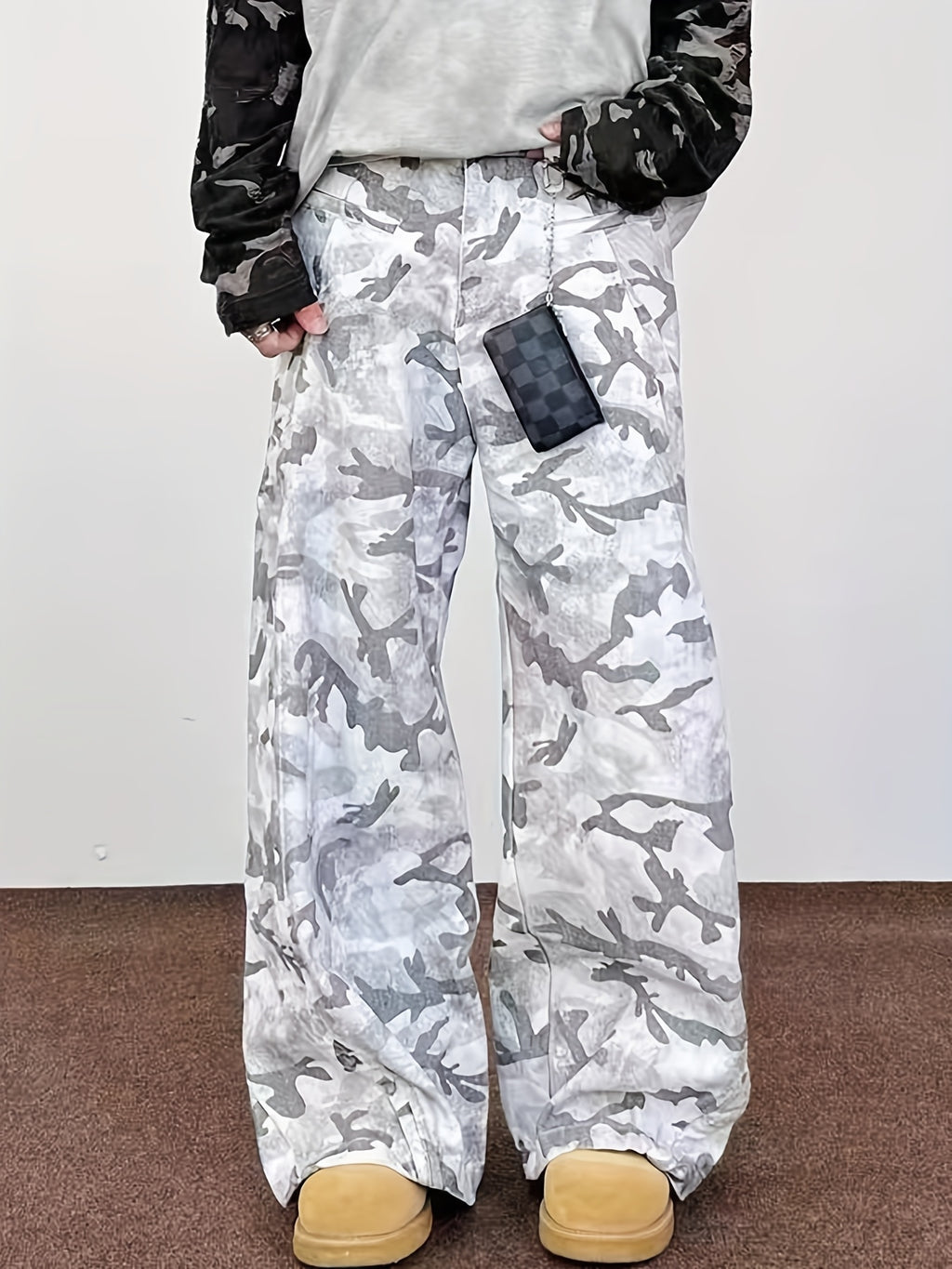 Pantalones Cargo Hombre – Camuflaje, Corte Amplio, Casual