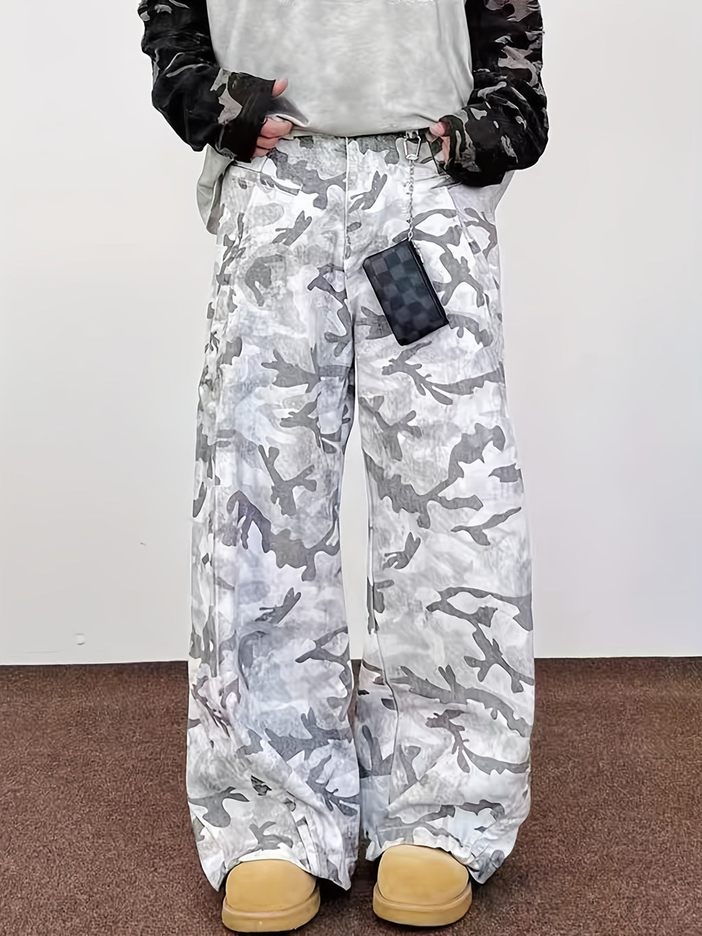 Pantalones Cargo Hombre – Camuflaje, Corte Amplio, Casual