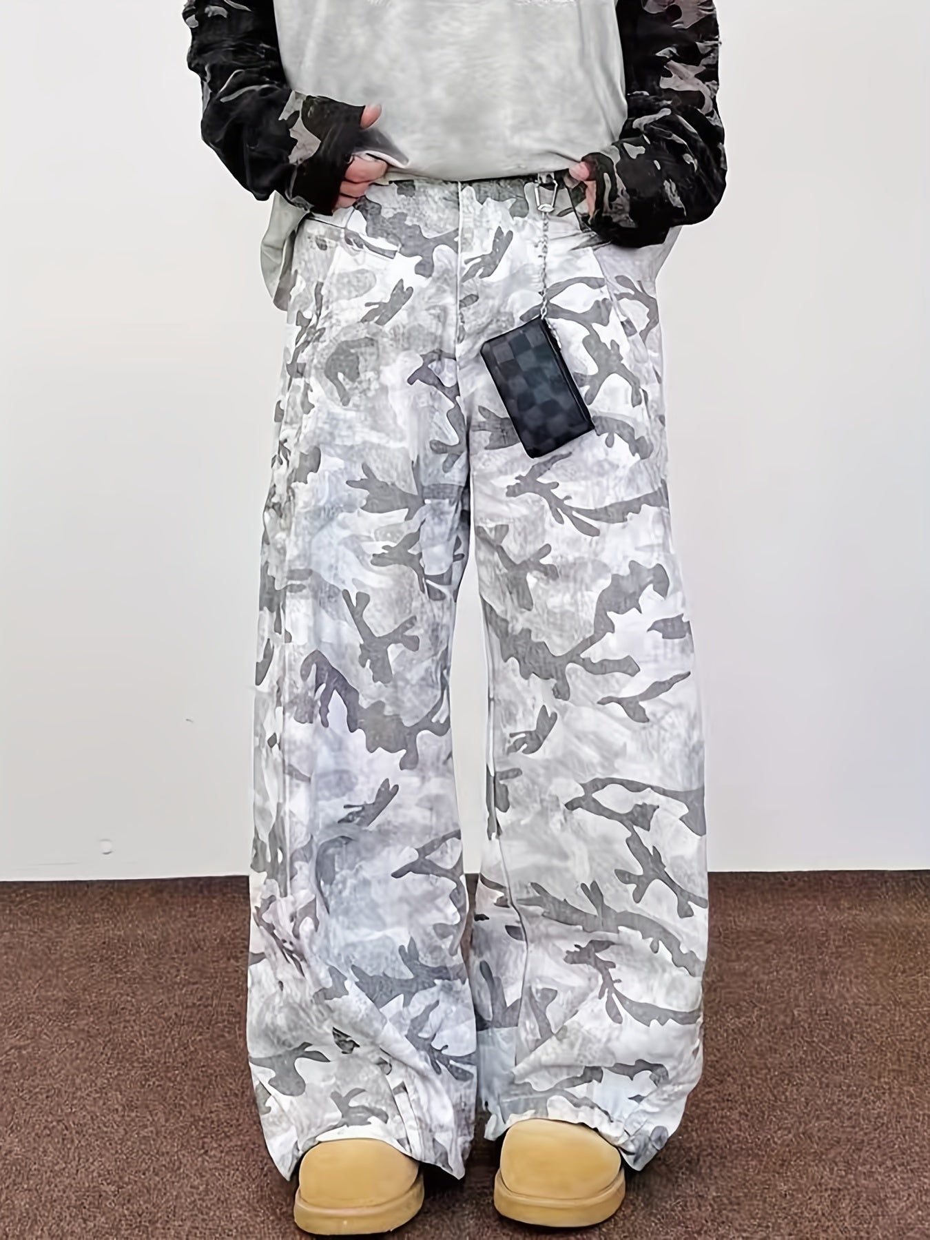 Pantalones Cargo Hombre – Camuflaje, Corte Amplio, Casual