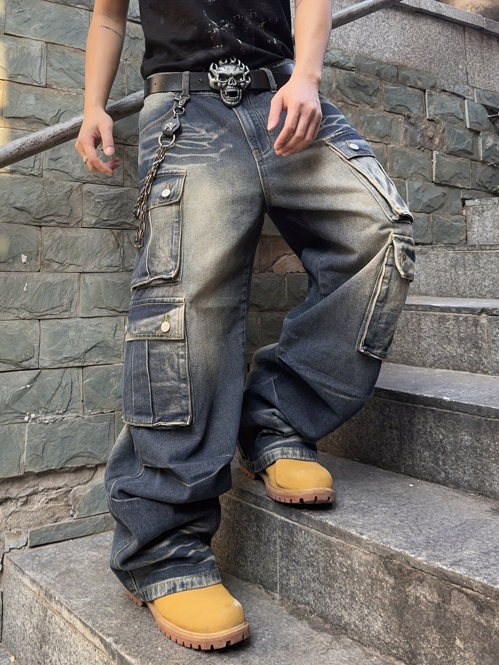 Pantalones Cargo Streetwear – Corte Ancho, Estilo Urbano