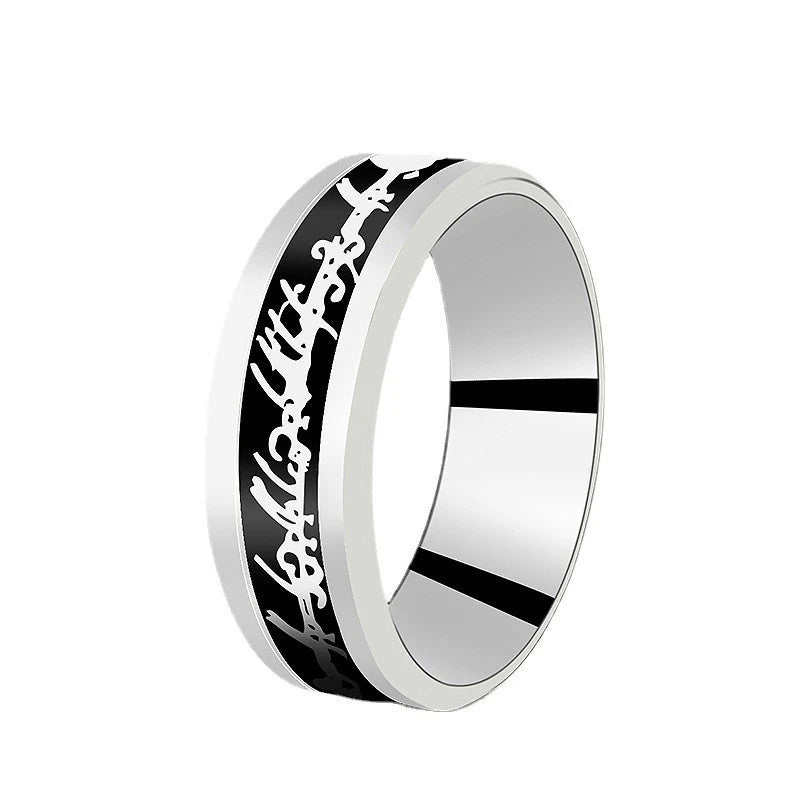 8mm Stainless Steel Domineering Dragon Pattern Rings for Men Women Punk Inlaid Blue Carbon Fibre Ring bagues pour femme