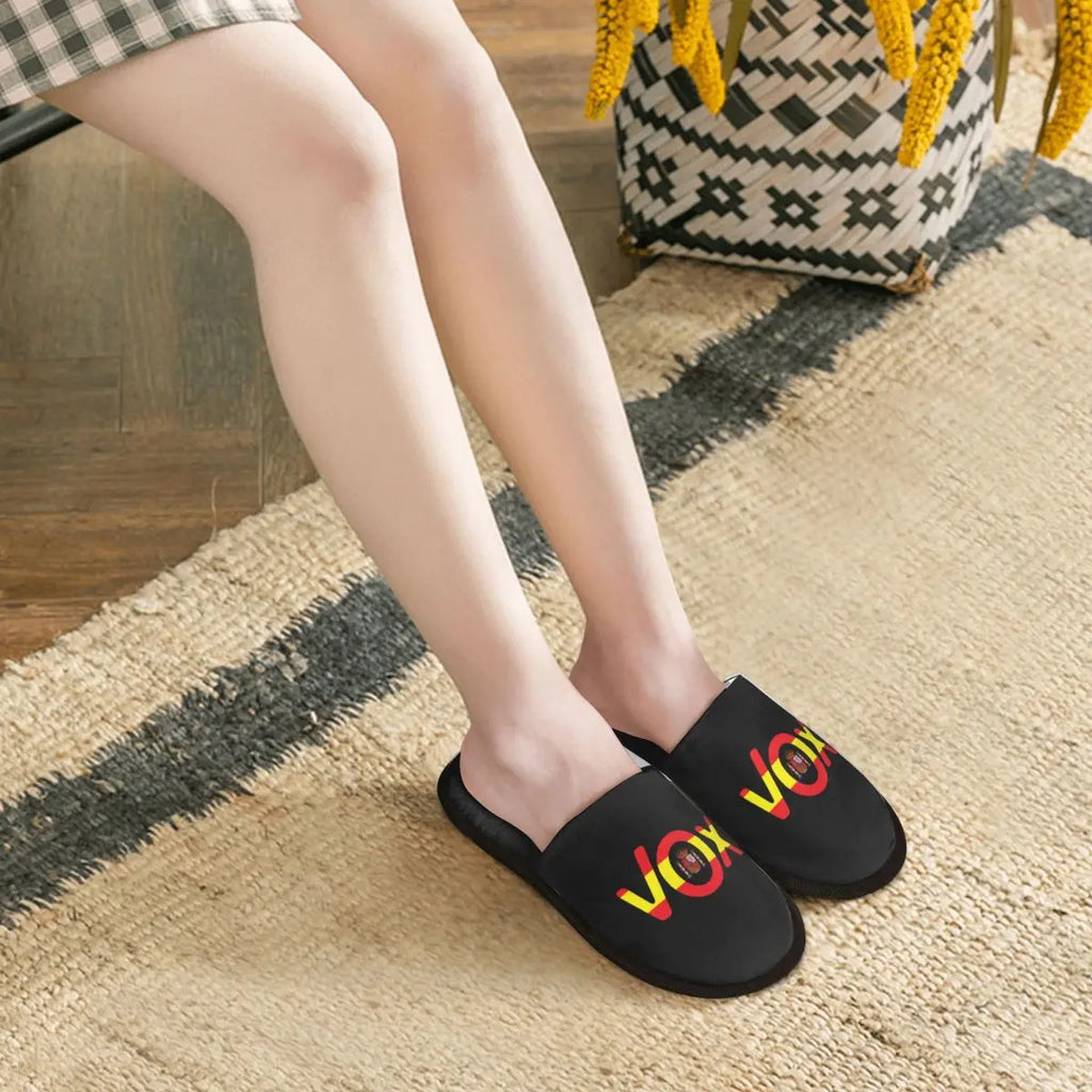 Custom Spanish National Emblem Vox Memory Foam Slippers Women Cozy Warm Spain Flag House Slippers