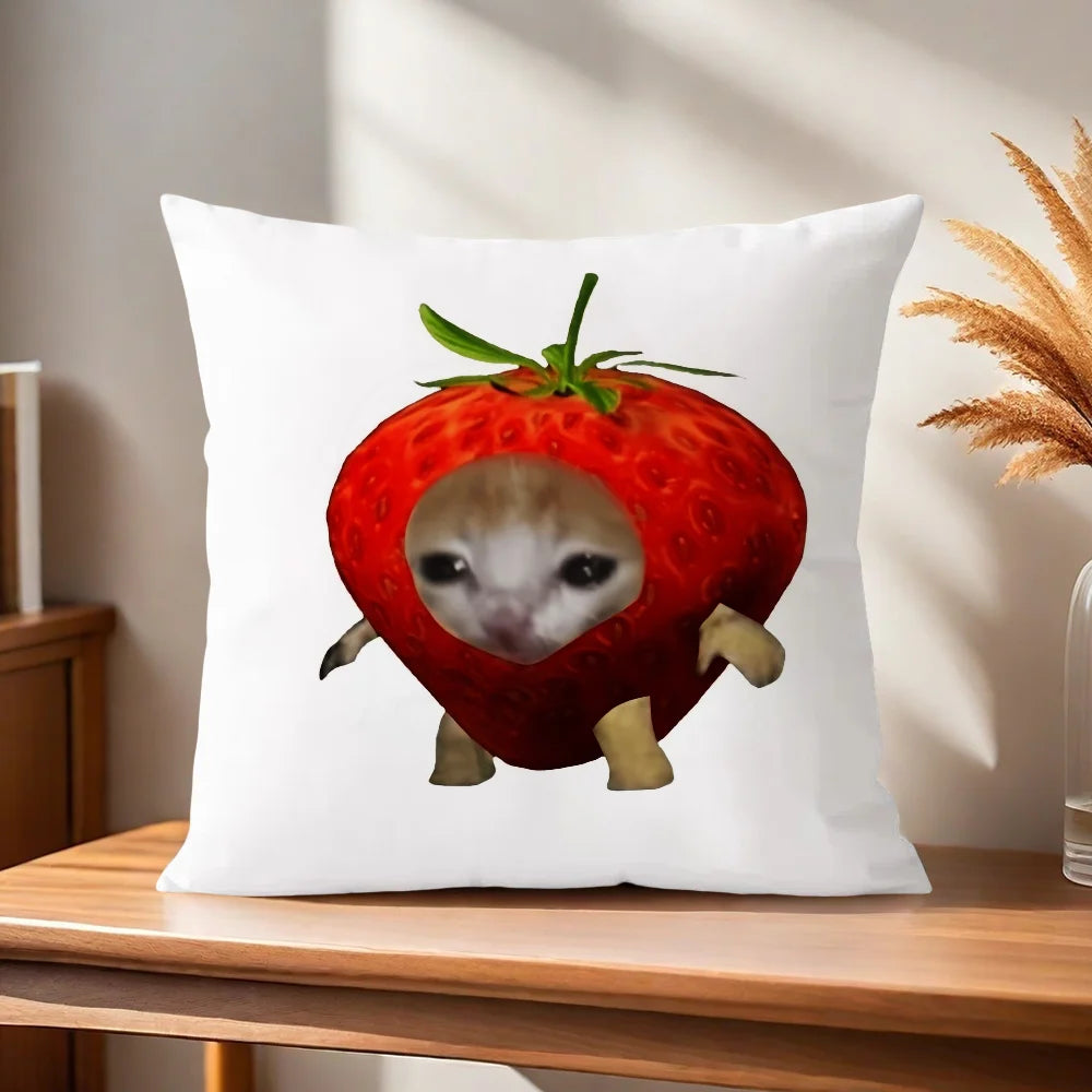 cushion cover Comfortable soft cat funny Pillow Case for Sofa meme Living Room Home office Decor and Protective Covers