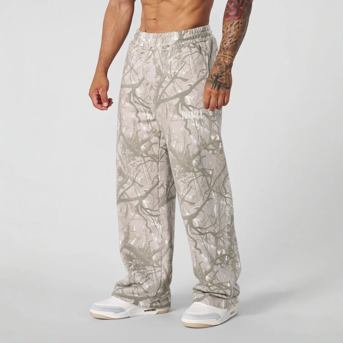 autumn YOUNGLA American Trendy Brand Slacks Digital Camouflage Print Straight Leg Pants Sports Fitness Loose Wide-leg Pants