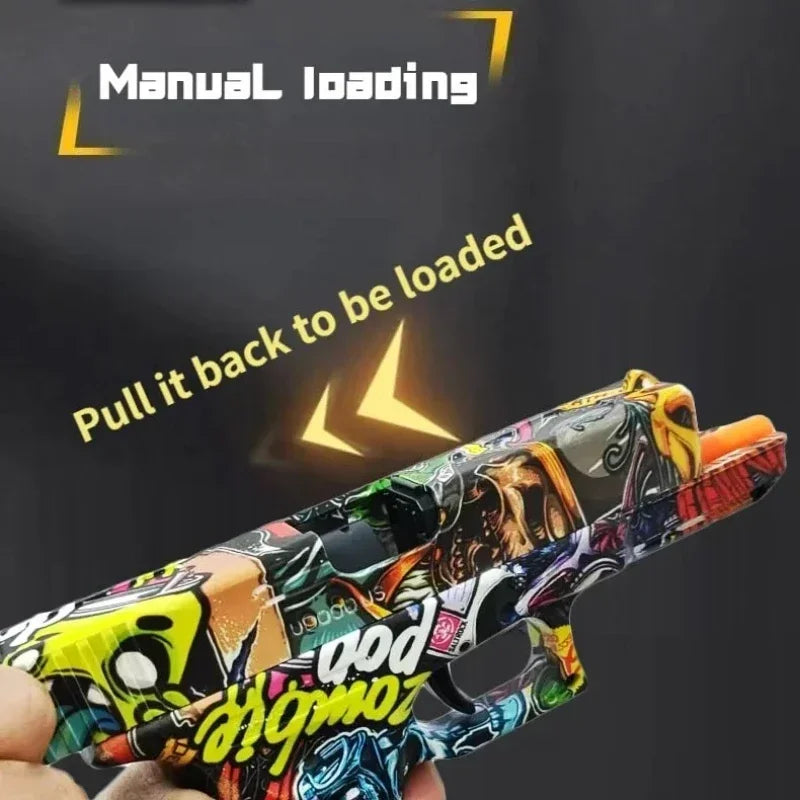 Manual Loading Pistol G17 Soft Bullets  Foam Handgun Airsoft  Toys Gun CS Shooting Games Weapons Outdoor Sports Gift for Boys