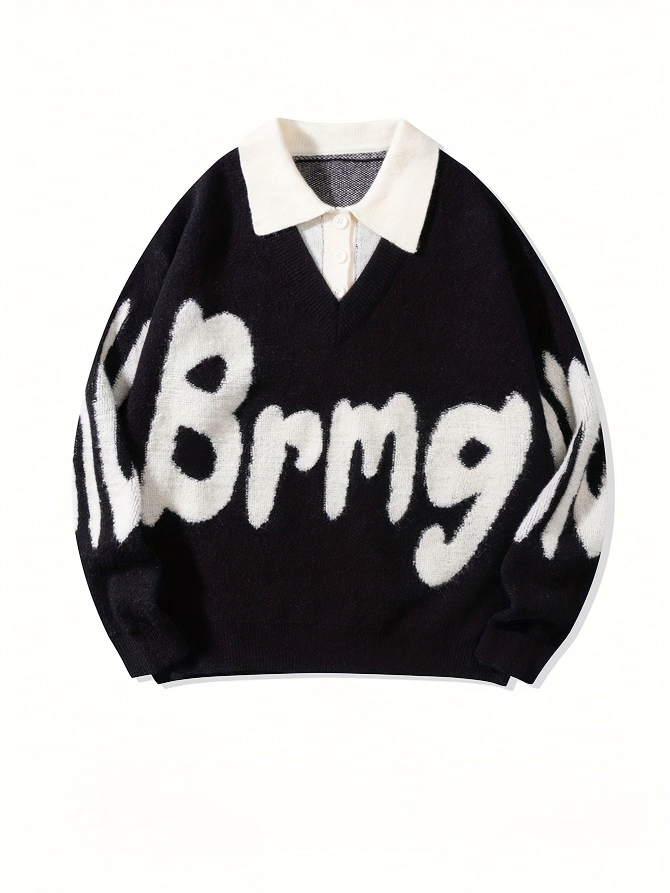 Suéter Casual de Hombre – Estilo College, Oversize