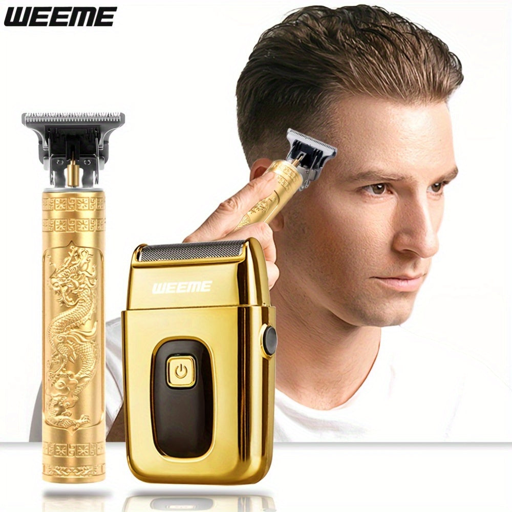 Weeme Golden Trim Set – Hombre, Estilo Profesional y Barbería