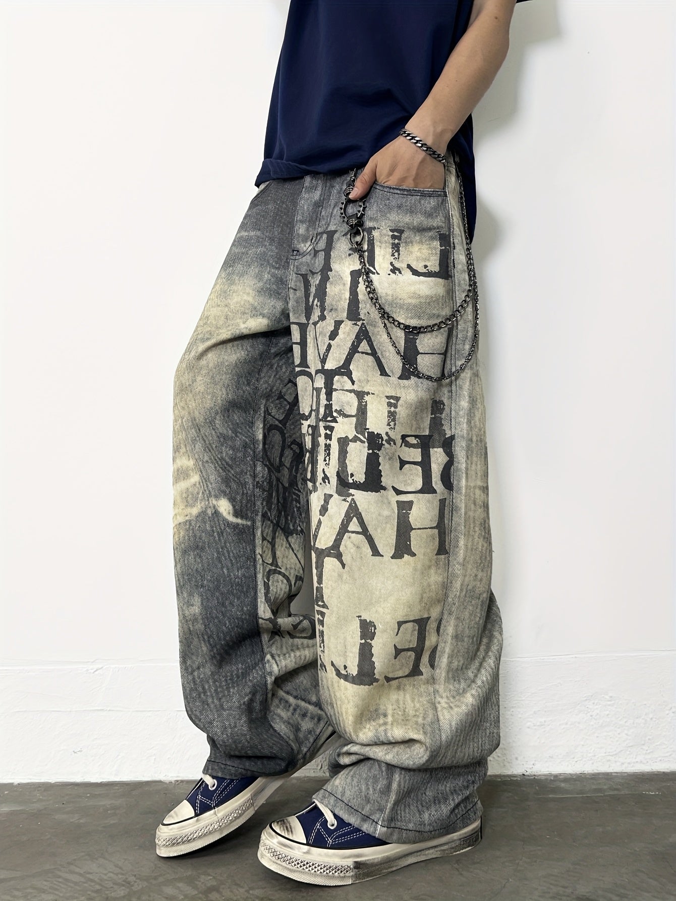 Vaqueros Holgados Degradados – Estilo Urbano Americano