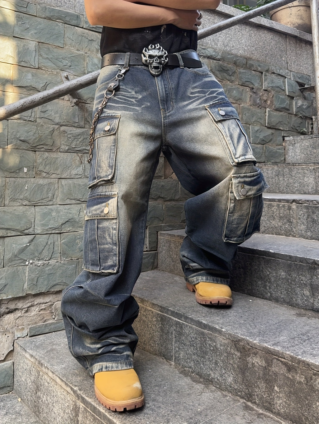 Pantalones Cargo Streetwear – Corte Ancho, Estilo Urbano