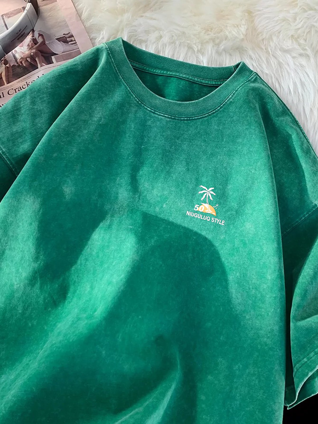 Camiseta Vintage – Hombre, Lavanda Distressed