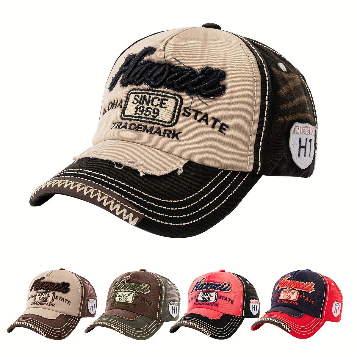 Gorra Hawaiana Vintage 3D – Unisex, Snapback Ajustable