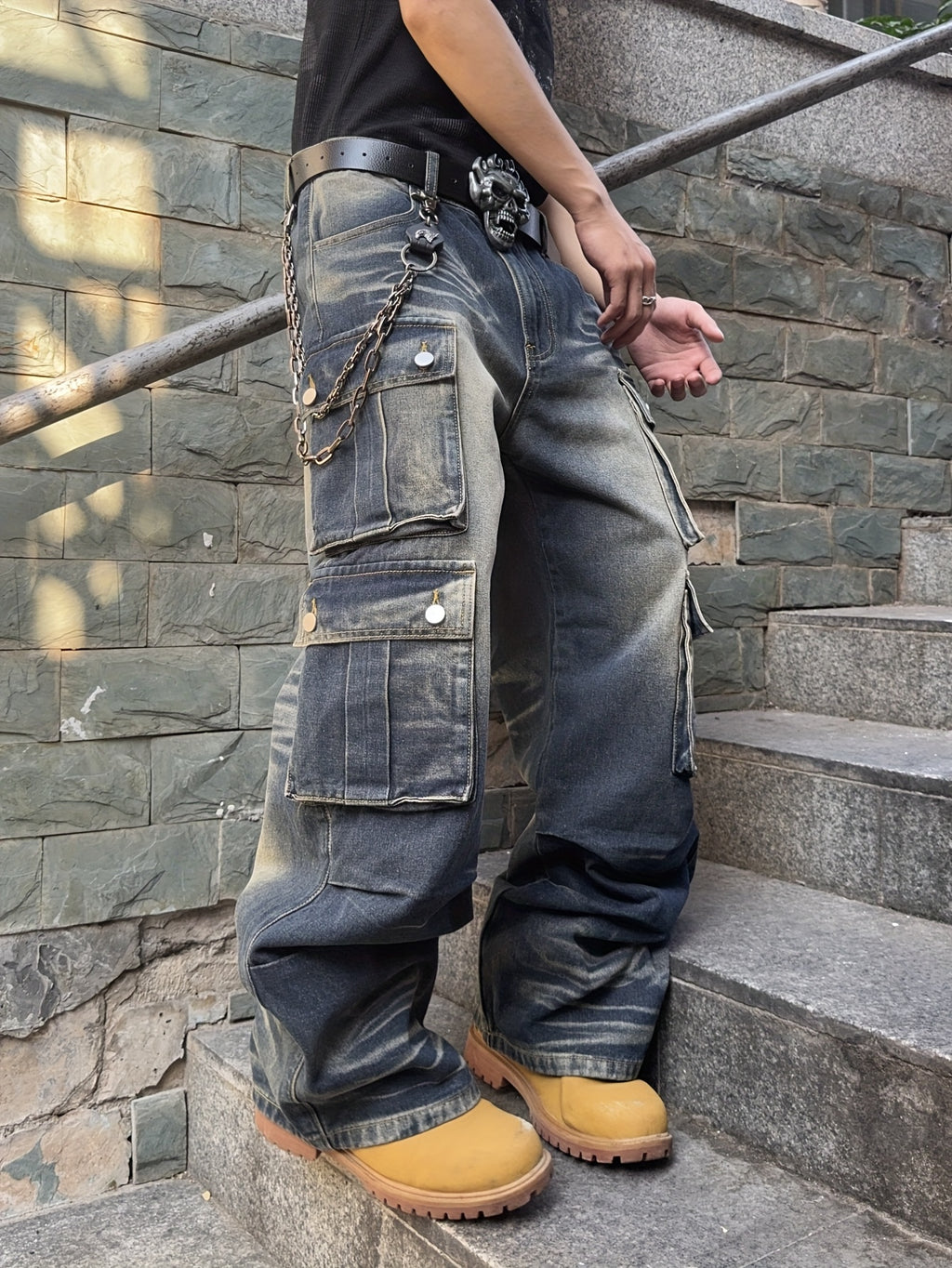 Pantalones Cargo Streetwear – Corte Ancho, Estilo Urbano