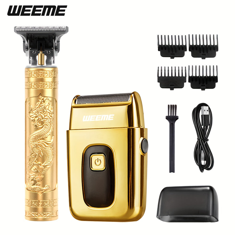 Weeme Golden Trim Set – Hombre, Estilo Profesional y Barbería
